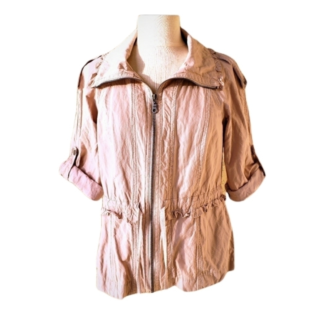 Zip Front Shirt Jacket M